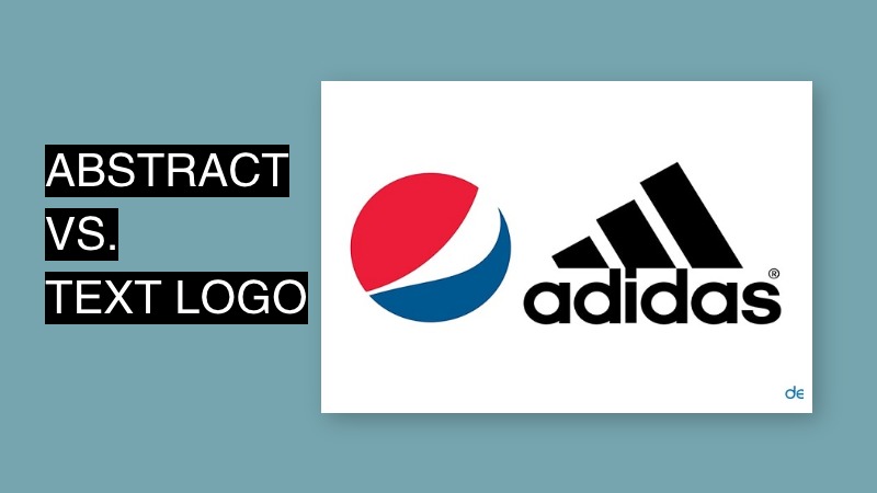 abstract vs text logo design